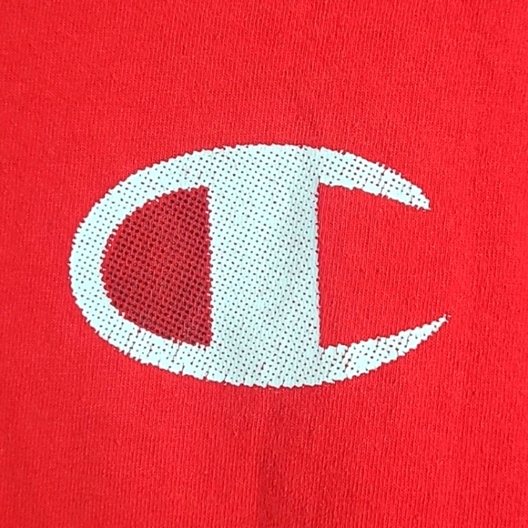 Vintage Y2K Champion Front & Back Logo Spellout Red Tee Tshirt Mens Size Medium - Picture 11 of 15